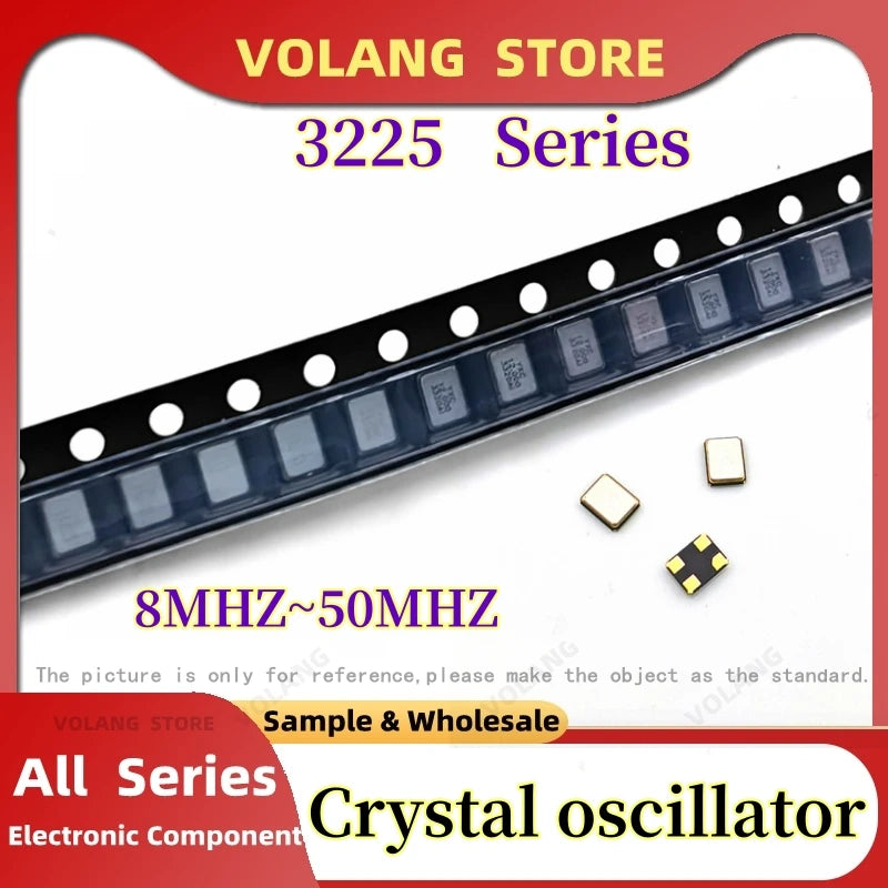 Oscilador Cristal Cuarzo Pasivo SMD 3225 4-Pin - Varios Frecuencias (12.288MHz a 50MHz) - Lote 10 Piezas