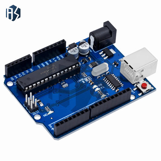 Placa Desarrollo Arduino UNO R3 (Oficial Certificada, ATMEGA16U2 + MEGA328P) con Cable USB Tipo A a B
