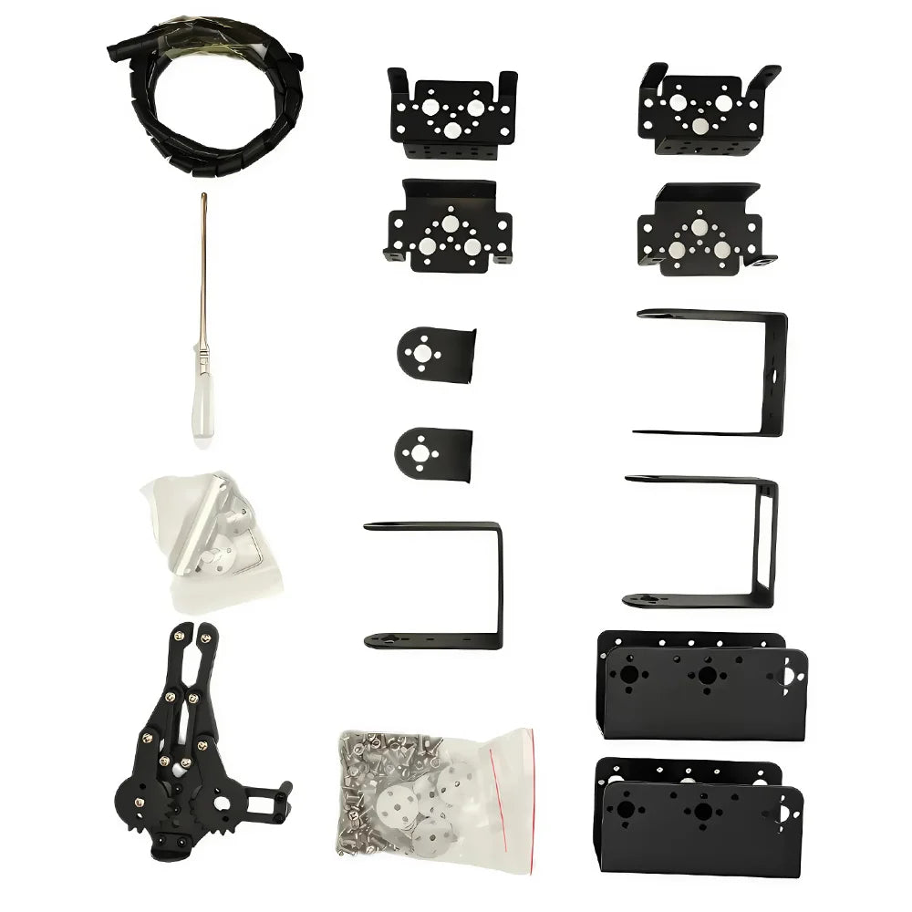 Kit Brazo Robot Mecánico Aleación Metálica 6-DOF (360°, para MG996R) Arduino Robótica Educacional Programable PS2