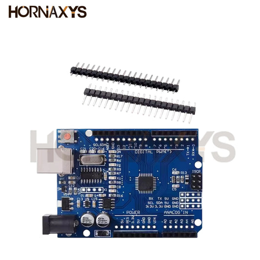 Placa Desarrollo UNO R3 (CH340G, Chip MEGA328P 16MHz) con Cable USB Tipo C/Micro para Arduino (1 Unidad)