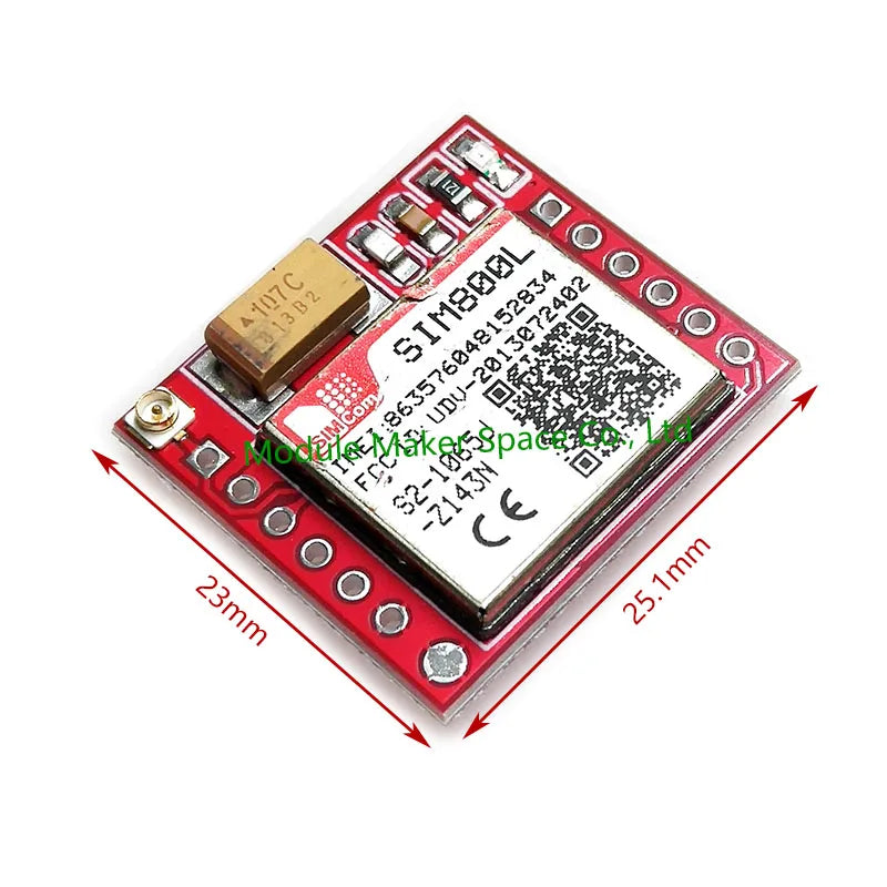 Módulo GSM/GPRS SIM800L Core (Quad-Band, Serial TTL) con Interfaz IPX, Antena PCB y Ranura Micro SIM para Arduino