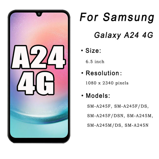 AMOLED para Samsung Galaxy A24 4G A245 pantalla LCD MONTAJE DE digitalizador con pantalla táctil para Samsung A24 A245F A245M A245N SM-A245F/DS