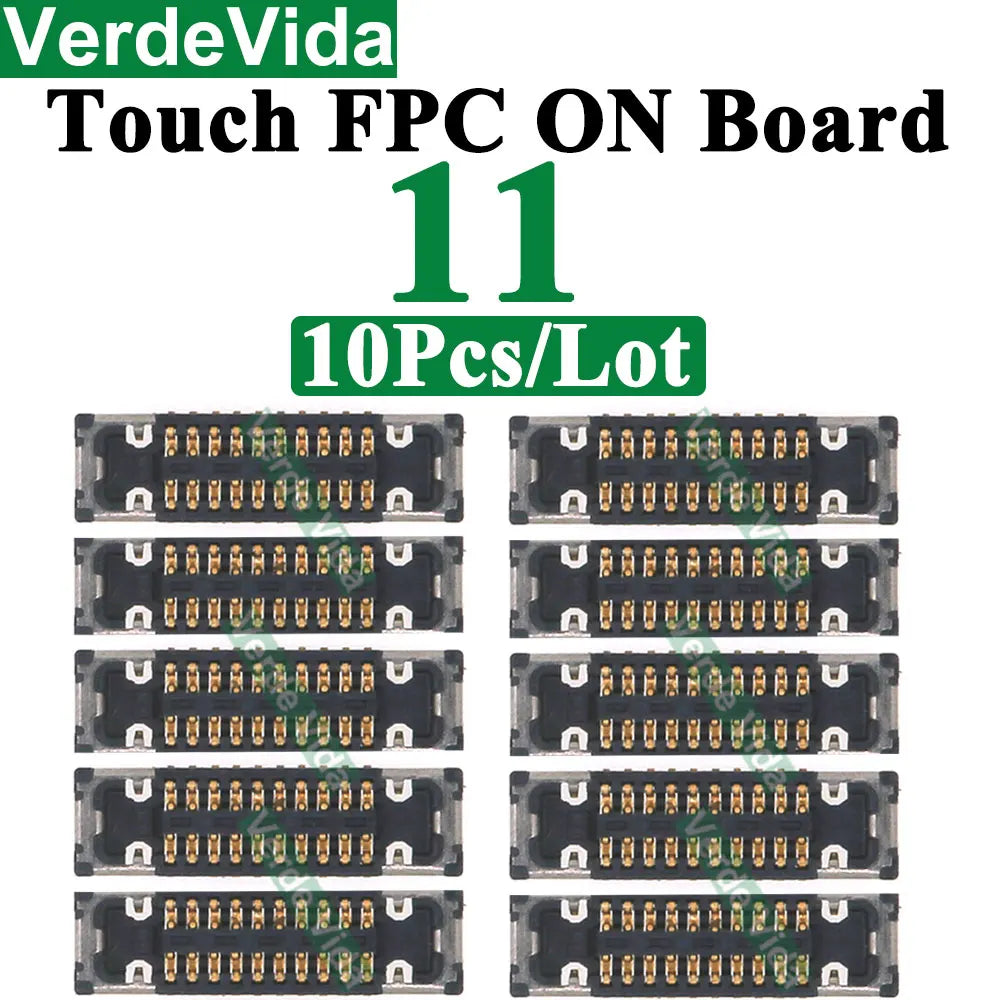 Conector FPC Táctil / Pantalla LCD en Placa Base para iPhone X/XS/XR/11/12/13/14/15/16 Pro Max/Plus (10 Unidades)