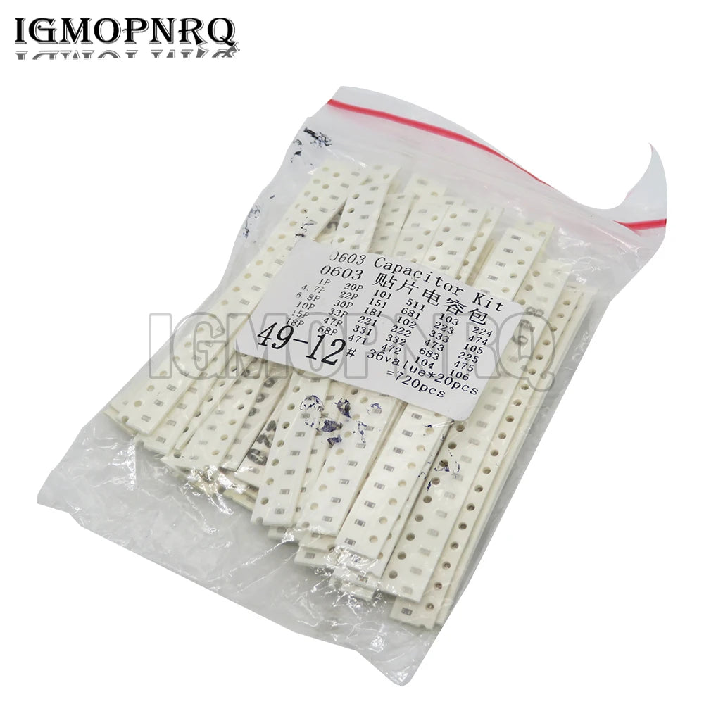 Kit Capacitores SMD Cerámicos 0603/0805/1206 - 1pF a 10uF (320/720/2500 Piezas)
