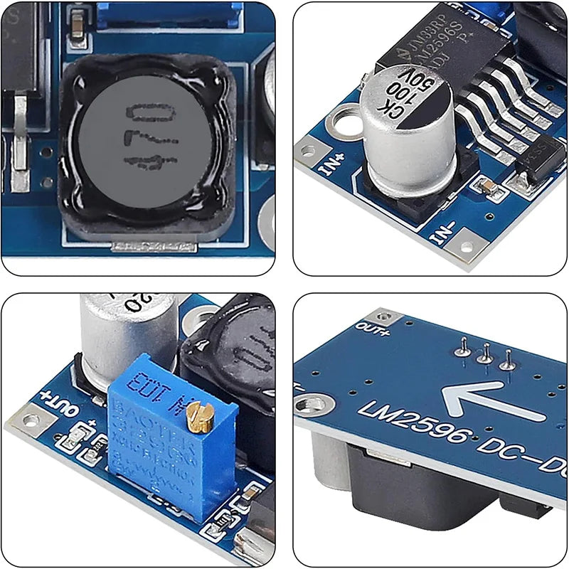 Módulo Fuente Alimentación Step-Down LM2596S DC-DC Buck Ajustable Convertidor Voltaje