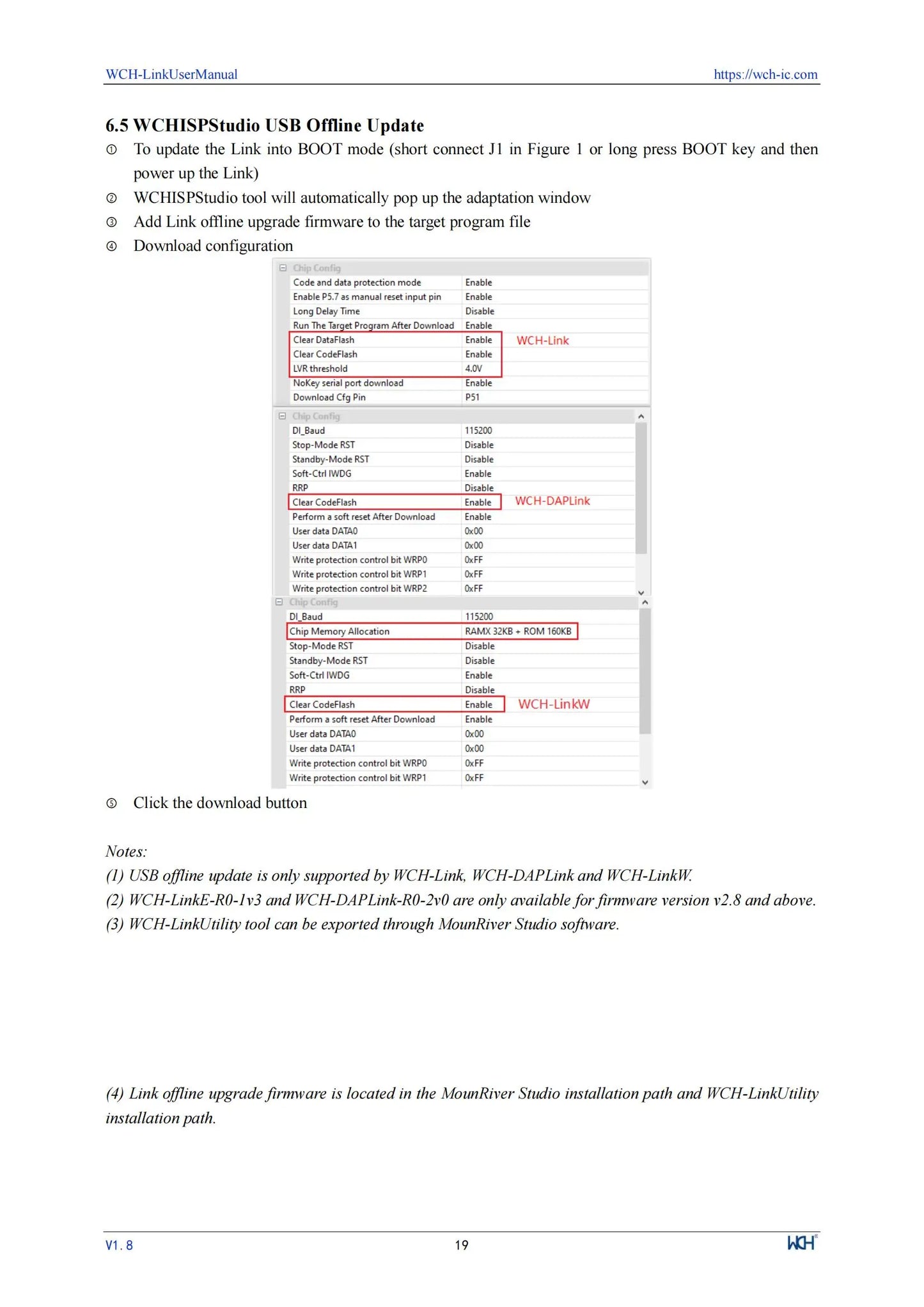 Adaptador Debugger/Descarga Online WCH LinkE (Soporta WCH RISC-V MCU / ARM SWD, USB a Serial)
