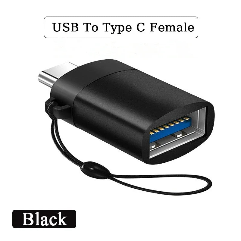 Adaptador Convertidor OTG USB 3.0 Macho a Tipo C Hembra para Cargador/PC/MacBook/Auto/USB iPad (2 Unidades)