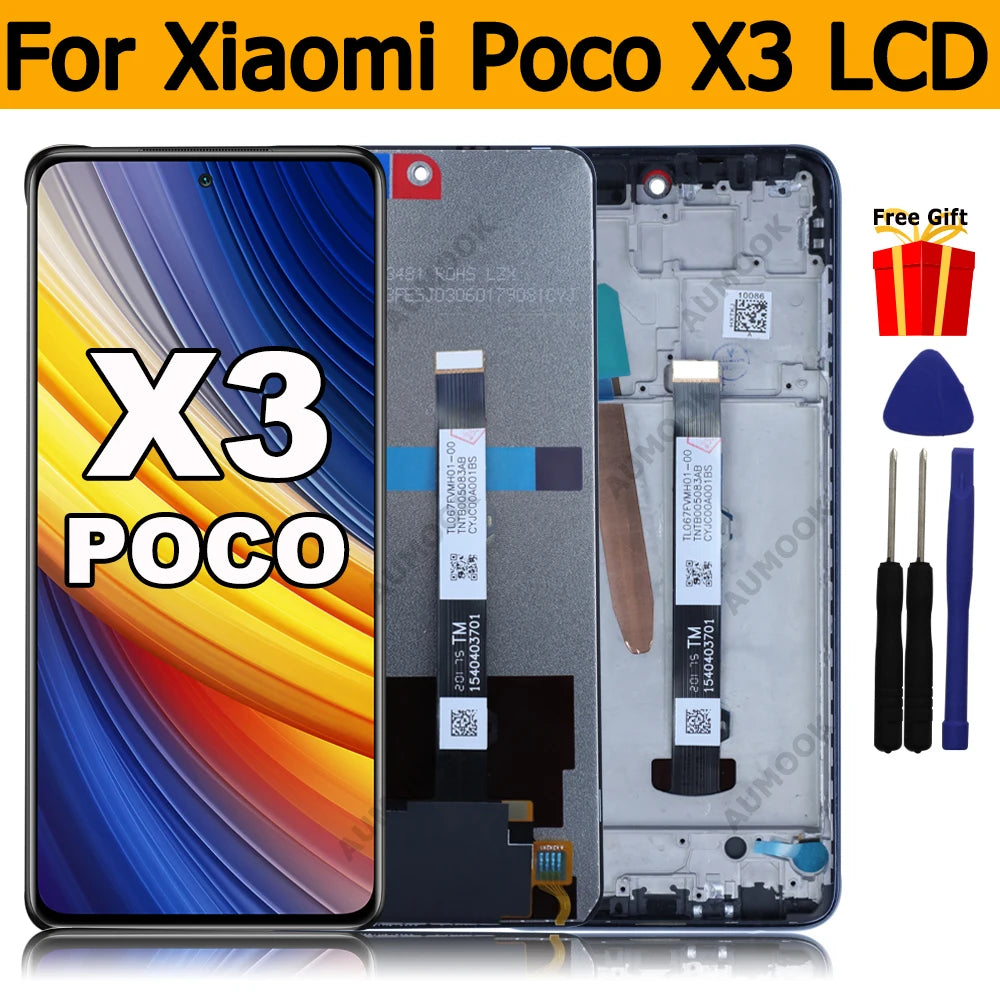 IPS LCD For Xiaomi POCO X3 Display Touch Screen Digitizer Assembly For Poco X3/X3 Pro/X3 NFC LCD Replacement Parts M2007J20CI