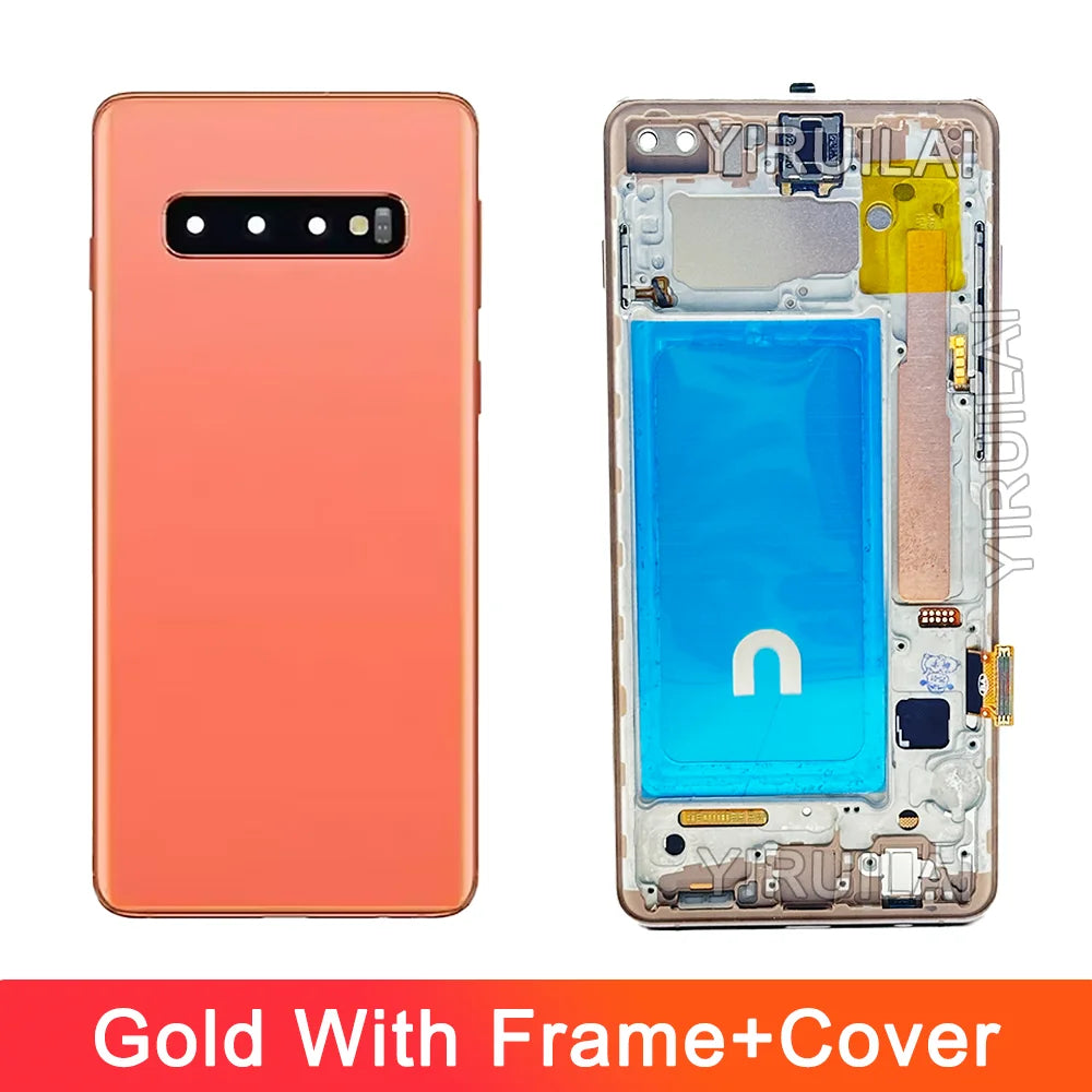Pantalla probada S10Plus LCD con marco para SAMSUNG S10 Plus S10 + G975 G975F/DS reemplazo del ensamblaje del digitalizador de pantalla táctil