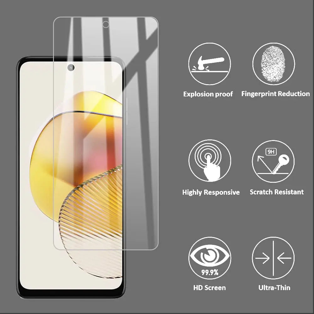 Screen Protector For Motorola Moto G73 5G Tempered Glass HD Crystal High Aluminum 9H High Aluminum Case Friendly