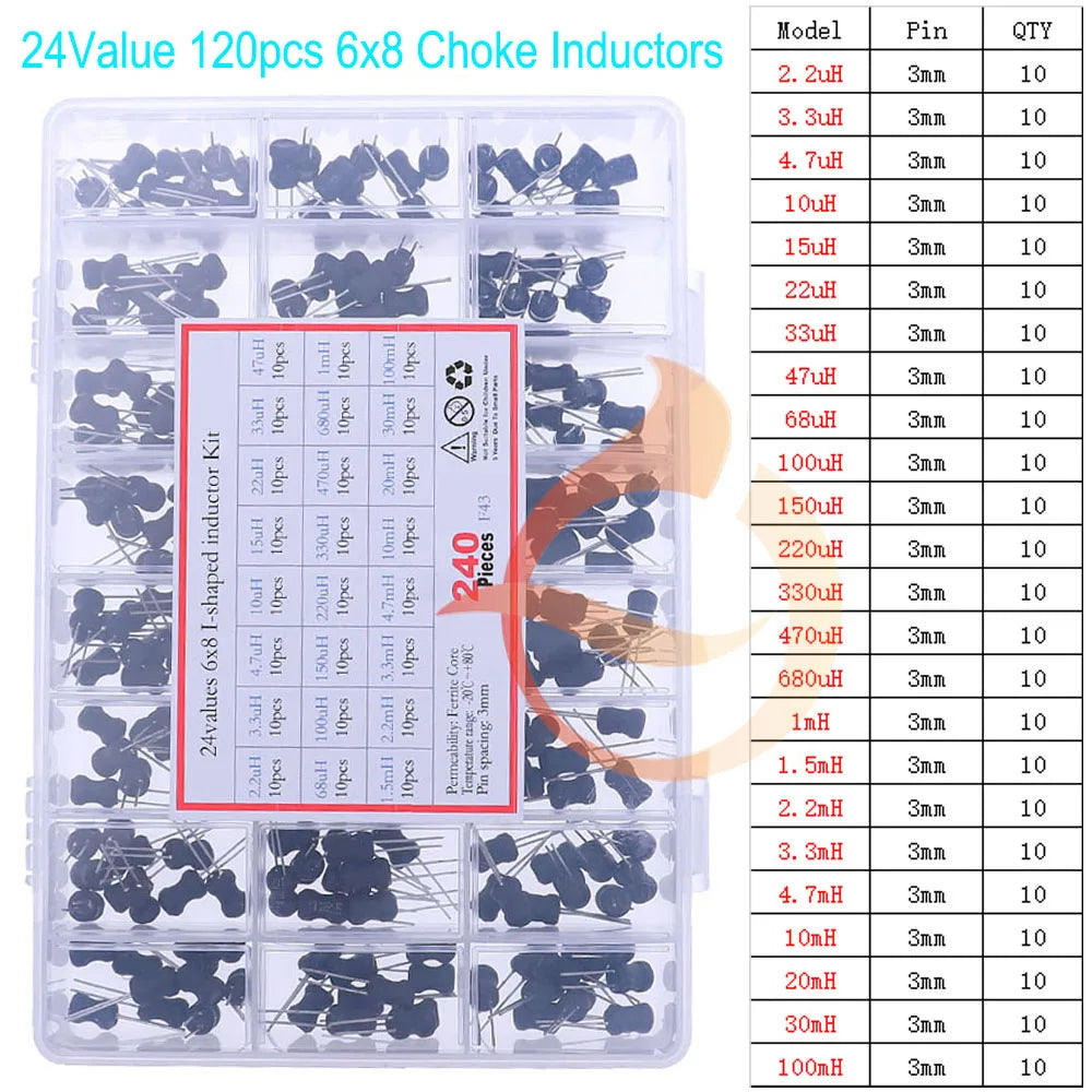 Kit Surtido Inductores SMD/DIP - Varios Valores (2.2uH a 100mH) (Versión 1)