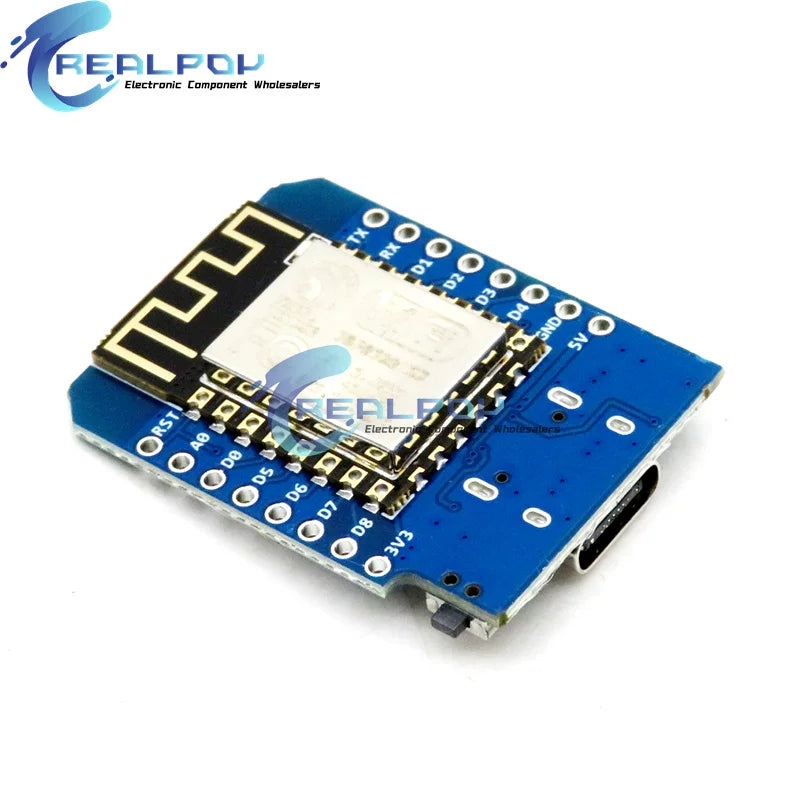 Módulo Wemos D1 Mini ESP8266 (ESP-12F) WiFi Placa Desarrollo Micro USB/Type-C 3.3V + Pines