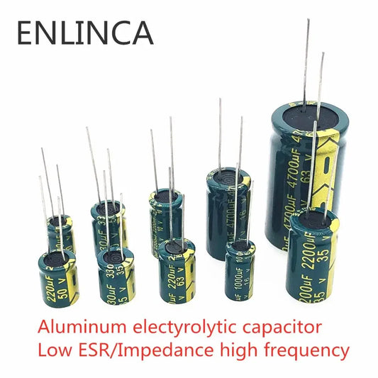 Capacitor Electrolítico Alta Frecuencia Bajo ESR (100uF-3300uF, 16V-400V) - Unidad (Especificar Valor)