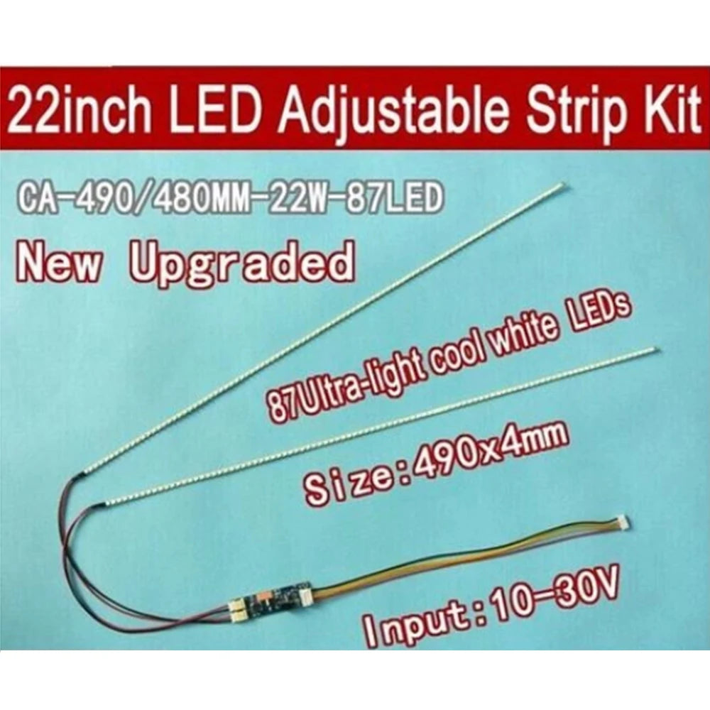 Kit Tira Backlight LED 490mm DC 10-30V para Monitor LCD CCFL 22" a LED Módulo