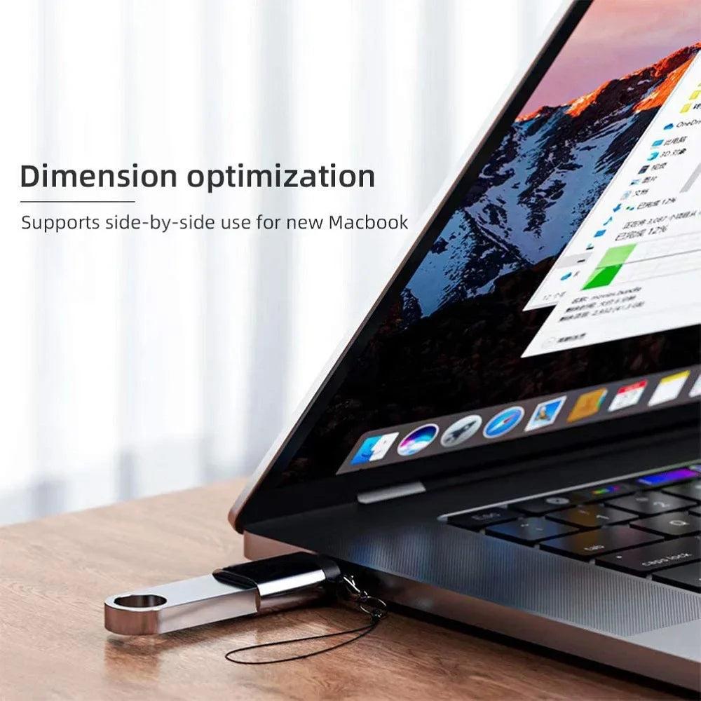 Adaptador Convertidor OTG USB 3.0 Macho a Tipo C Hembra para Cargador/PC/MacBook/Auto/USB iPad (2 Unidades)