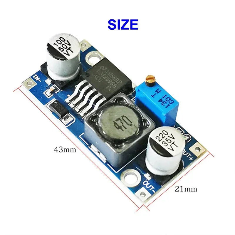 Módulo Fuente Alimentación Step-Down LM2596S DC-DC Buck Ajustable 1.25V-35V Estabilizador Vehicular