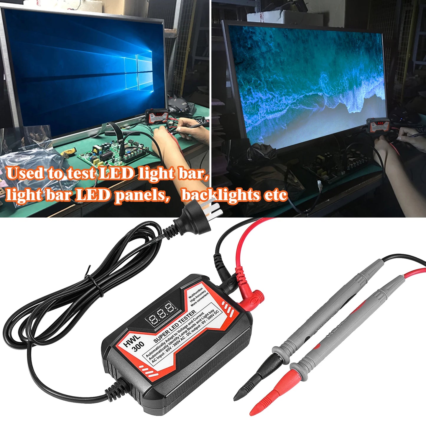 Tester LED 0-300V Output Probador Tiras Beads Mantenimiento TV LCD Inspección Multiuso