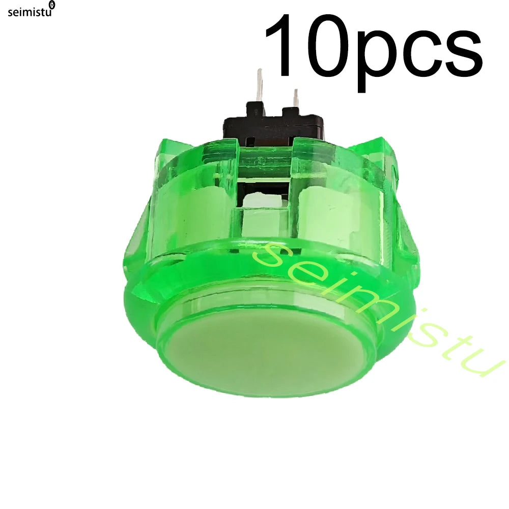 Botón Pulsador Transparente (24mm/30mm) Copia Sanwa OBS-C para Consola Videojuegos/Hitbox/Arcade PC Neo Geo (10 Unidades)