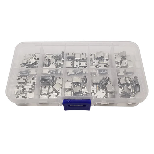 Conector Socket Carga USB Hembra Tipo C (6 Pines/16 Pines) para Soldadura PCB DIY Reparación Adaptador Jack (Caja 100 Unidades)