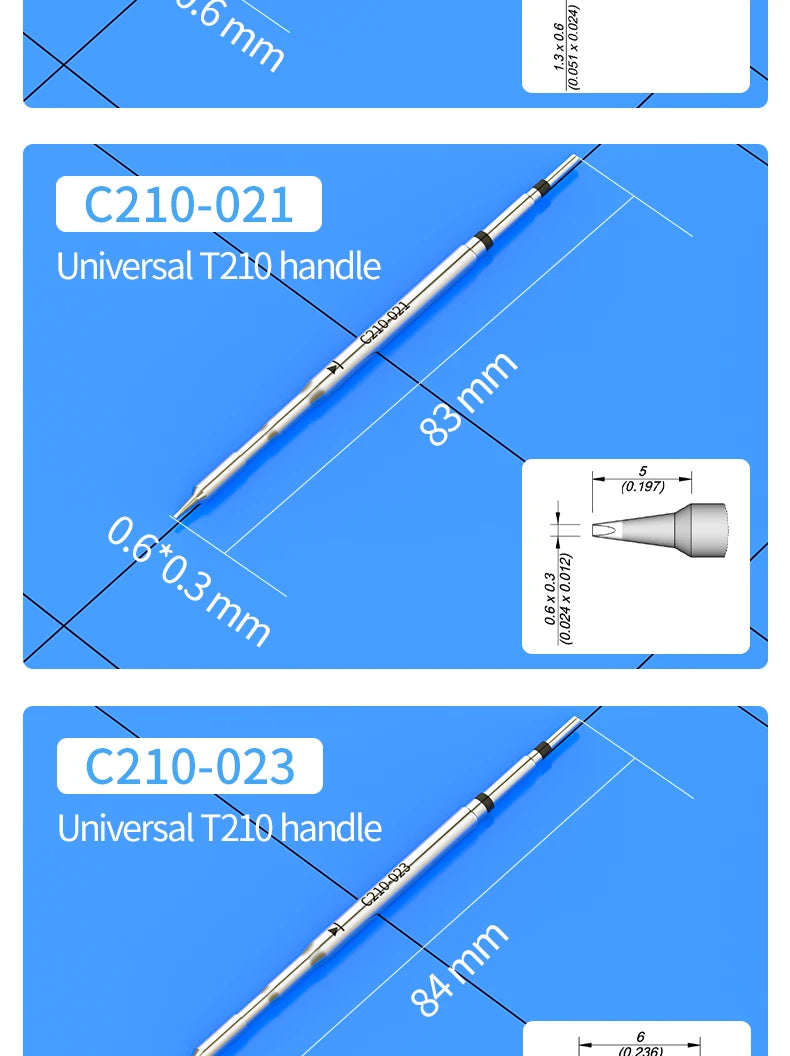 C210 Soldering Tips Compatible with JBC T210 Handle for CD-2SD/2SHE Station Welding Nozzle C210-001 C210-007 C210-008 C210-018