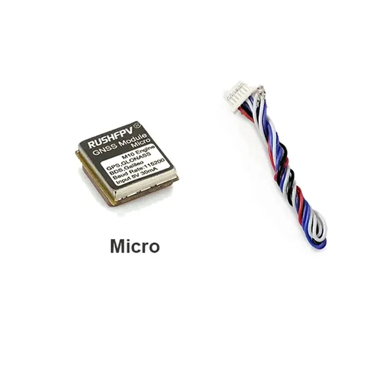 Módulo GPS GNSS RUSHFPV M10 Micro Pro Mini (10Hz, Antena Cerámica Integrada) para Drones RC FPV Freestyle
