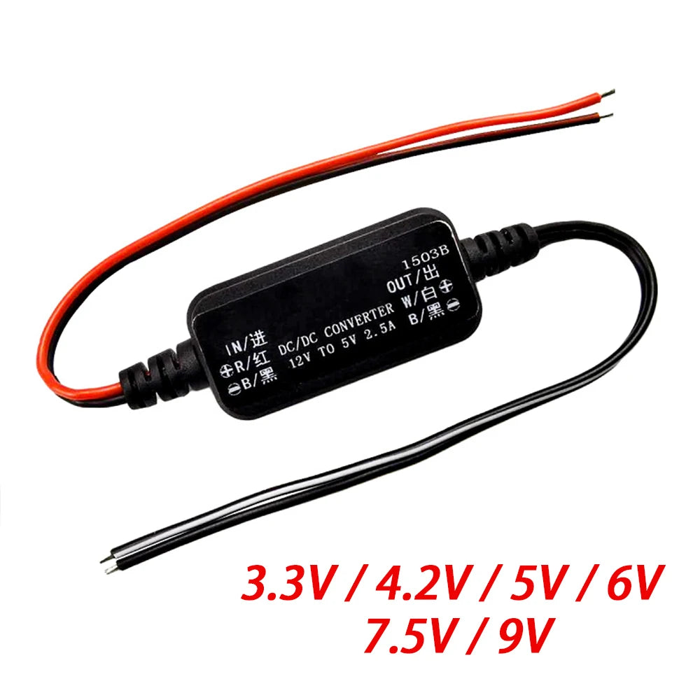 Módulo Convertidor Buck DC 12V a 3.3V/4.2V/5V/6V/7.5V/9V Step-Down No Aislado con Protección