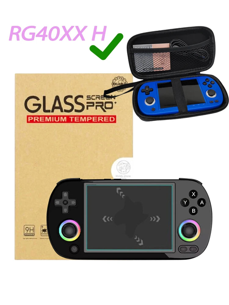 Set Estuche Transporte Rígido + Protector Pantalla para Consola Videojuegos Anbernic RG40XX H (Accesorios)