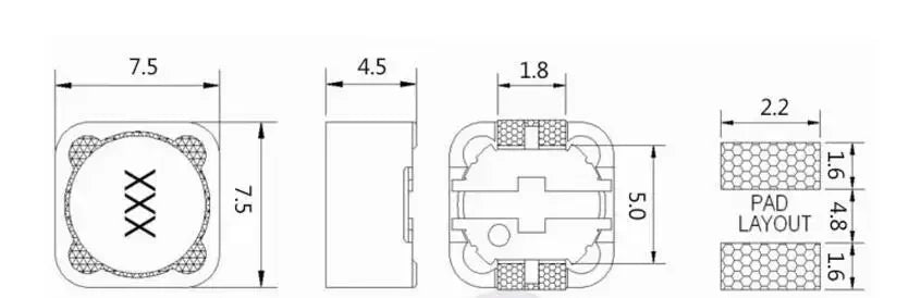 Kit Surtido Inductores Potencia SMD Blindados CDRH74R (7.7x4mm) - 13 Valores (2.2uH-680uH) (Total 65 Piezas)