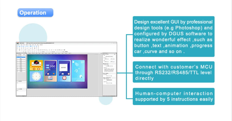 Pantalla Táctil Inteligente HMI DWIN 4.3" (480x272) TFT LCD - Bajo Costo