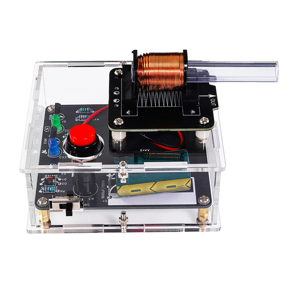 Kit DIY Cañón Electromagnético Alto Voltaje (3V DC) - Módulo Booster Bobina y PCB Práctica Soldadura