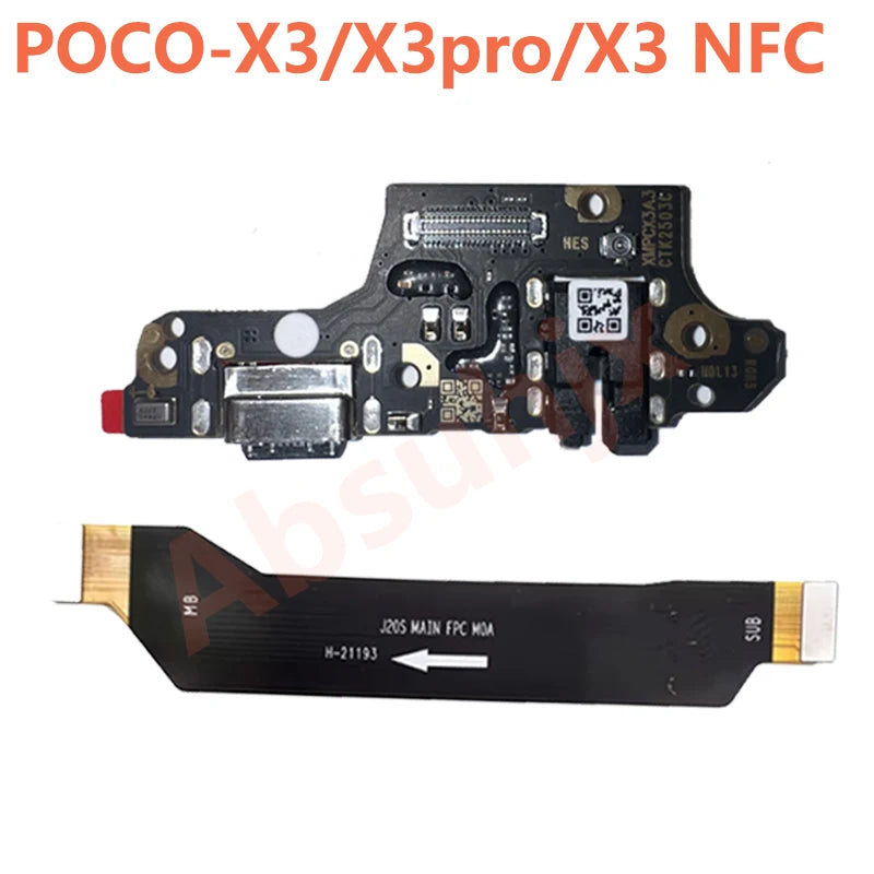 Main Motherboard Connector LCD Display Power Back Cover Sticker Flex Cable For Xiaomi Mi POCO X3 Pro USB Charging Port Charger