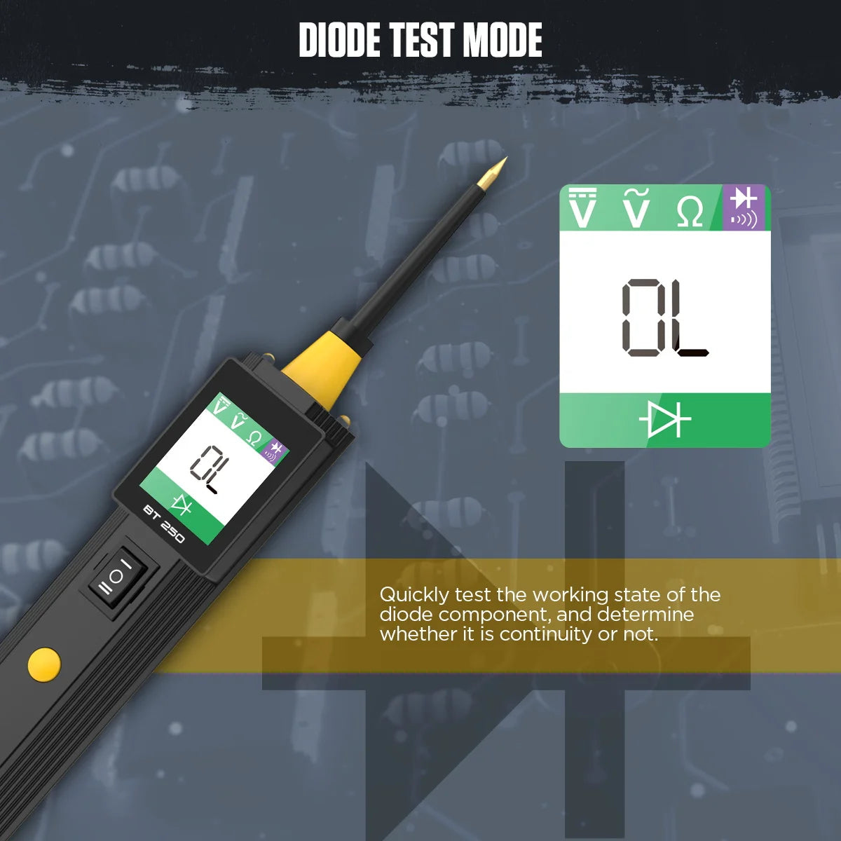 Tester Circuito Automotriz Autool BT250 (6-30V) - Kit Sonda Eléctrica (Power Probe) con Display LED