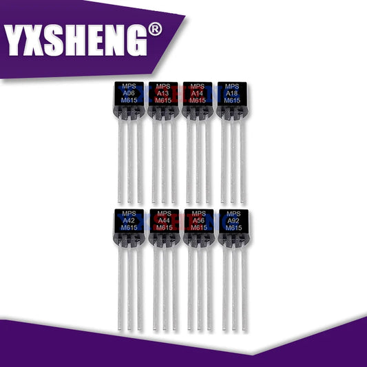 Lote 50 Pcs Transistores Surtidos TO-92 (MPSA06, MPSA13, MPSA14, MPSA18, MPSA42, MPSA44, MPSA56, MPSA92, Z0607MA)