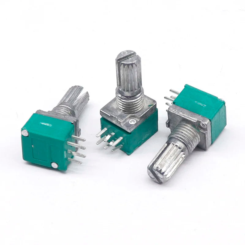 5pcs/lot Special audio amplifier high precision 10% double potentiometer RK097G A20K A50K A100K handle length 15MM flower axis