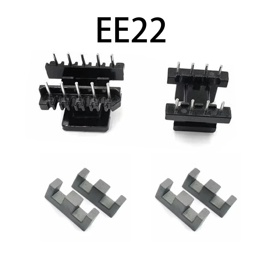 Núcleo Ferrita EE22/EI22 PC40 con Bobina Vertical/Horizontal (8/10 Pines)