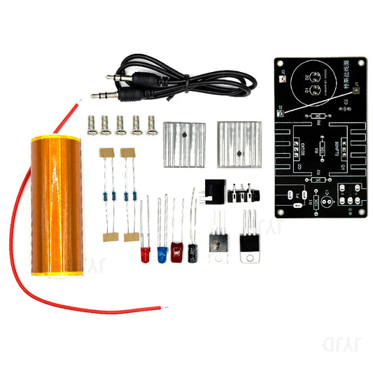 Kit DIY Mini Bobina Tesla Musical 15W (15-24V DC) - Parlante Plasma y Transmisión Inalámbrica (1 Set)