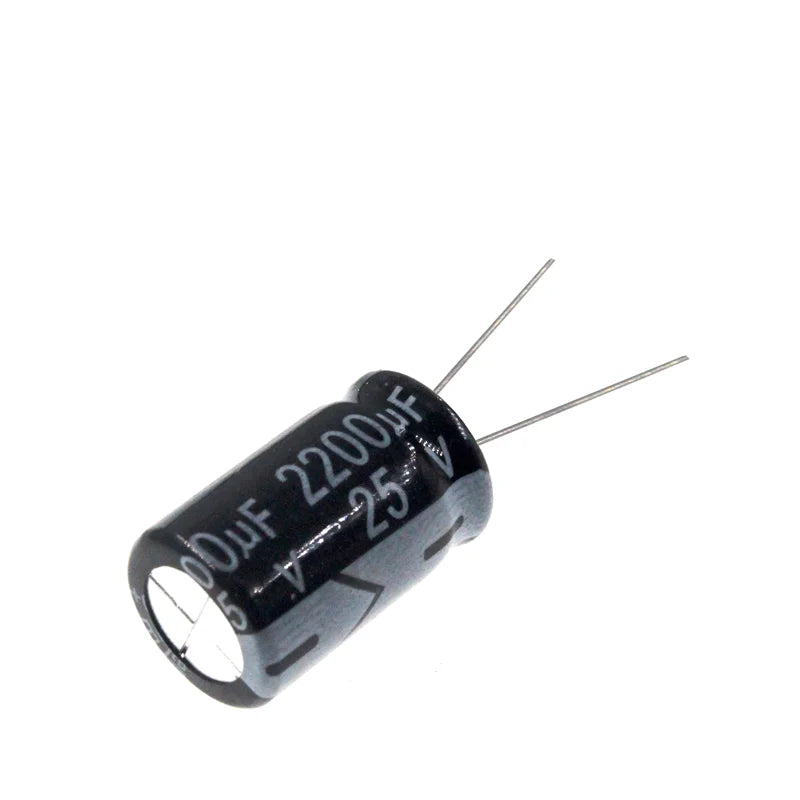 Capacitor Electrolítico Aluminio Radial (2200uF, 25V, 10x25mm) - Pack 10 Unidades