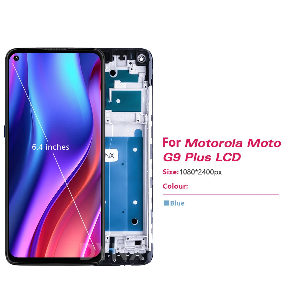 6.81"For Motorola Moto G9 Plus XT2087-1 LCD Display With Frame Touch Panel Digiziter Assembly For Moto G9 Plus Screen Replacemen