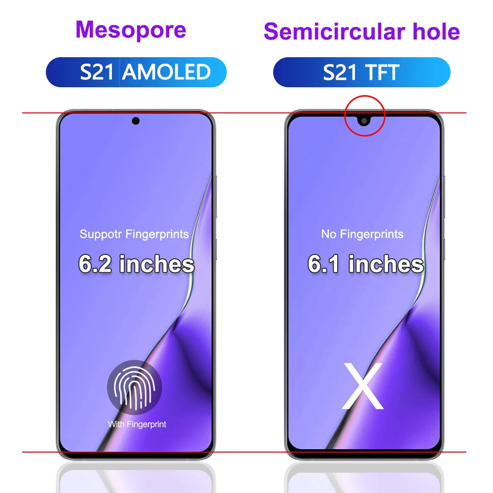 Pantalla LCD AMOLED S21 de 6,2 pulgadas para Samsung Galaxy S21 5G, Digitalizador de pantalla táctil para Samsung S21 G9910 G991B, repuesto de pantalla