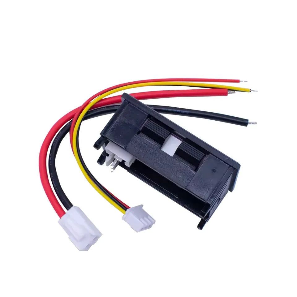 Medidor Panel Digital Voltímetro Amperímetro DC 0-100V 10A Display Dual LED Rojo/Azul 0.28"