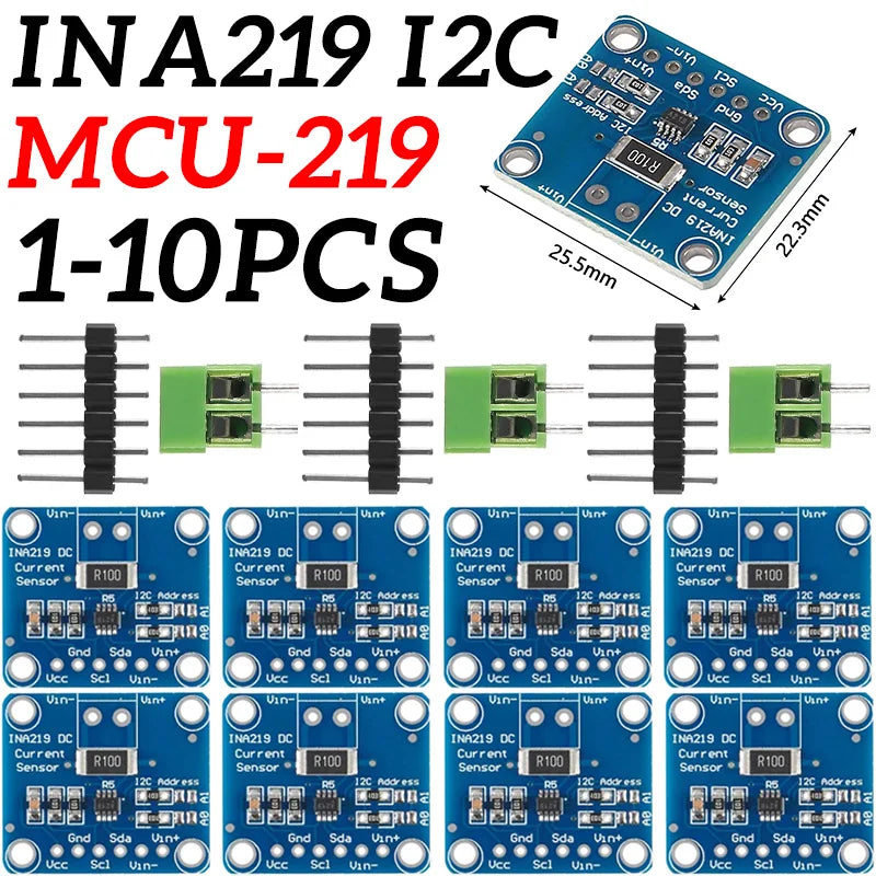 Módulo Sensor Monitoreo Corriente/Potencia INA219 (I2C/IIC, Bidireccional, Cero Deriva) MCU-219