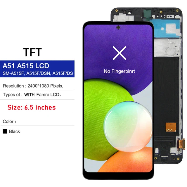 Pantalla OLED para Samsung Galaxy A51 (A515, SM-A515F) con Digitalizador Táctil (Reemplazo Ensamblaje)