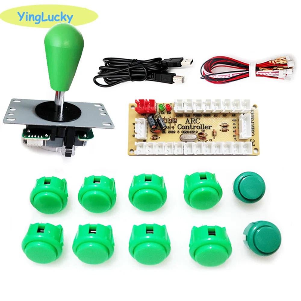 Kit DIY Joystick Arcade (Copia Sanwa) con Botones Pulsadores para PC/Raspberry Pi (Controlador USB Zero Delay)