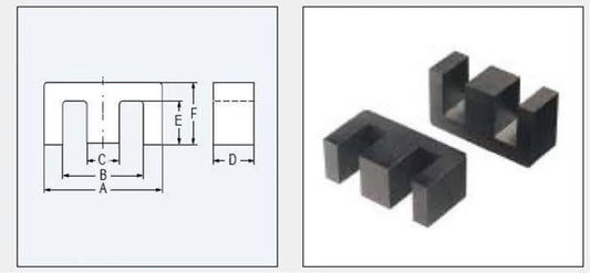 Pares Núcleos Ferrita EE50/22/15 (PC40/N87) para Transformador (5 Pares)