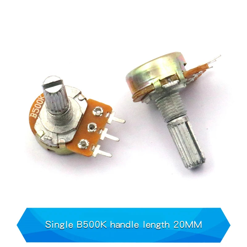 5PCS 5K 10K 20K 50K 100K 250K 500K Ohm WH148 20mm 3Pin Single link Linear Taper Rotary Potentiometer for Arduino