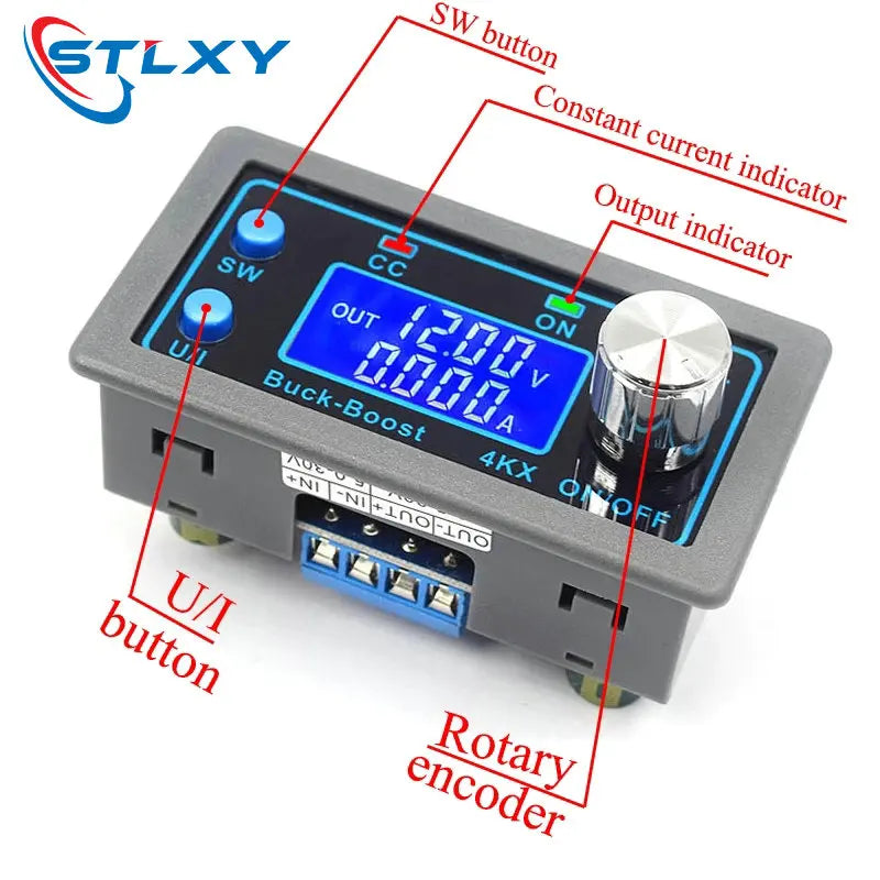 Módulo Convertidor Buck-Boost CC/CV DC 0.5-30V 4A Fuente Laboratorio Regulada Ajustable