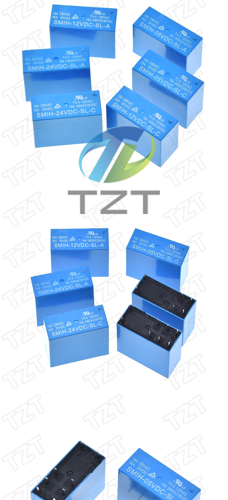 Relé Potencia SMIH 6/8-Pin 16A 250V - Bobina (5V/12V/24V DC) Contacto SL-A/SL-C - Lote 1 Pieza