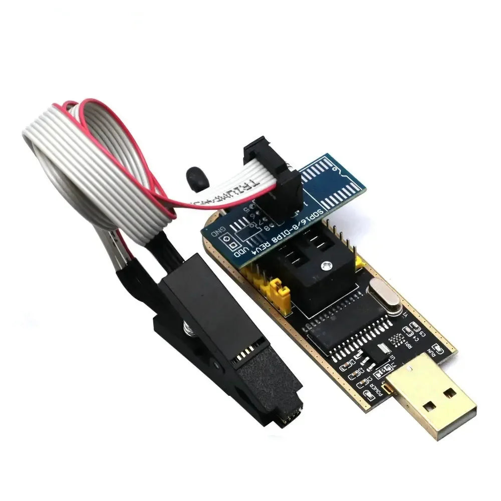 Kit Clip Test SOIC8/SOP8 para Programador USB CH341A EEPROM/Flash 93Cxx/25Cxx/24Cxx