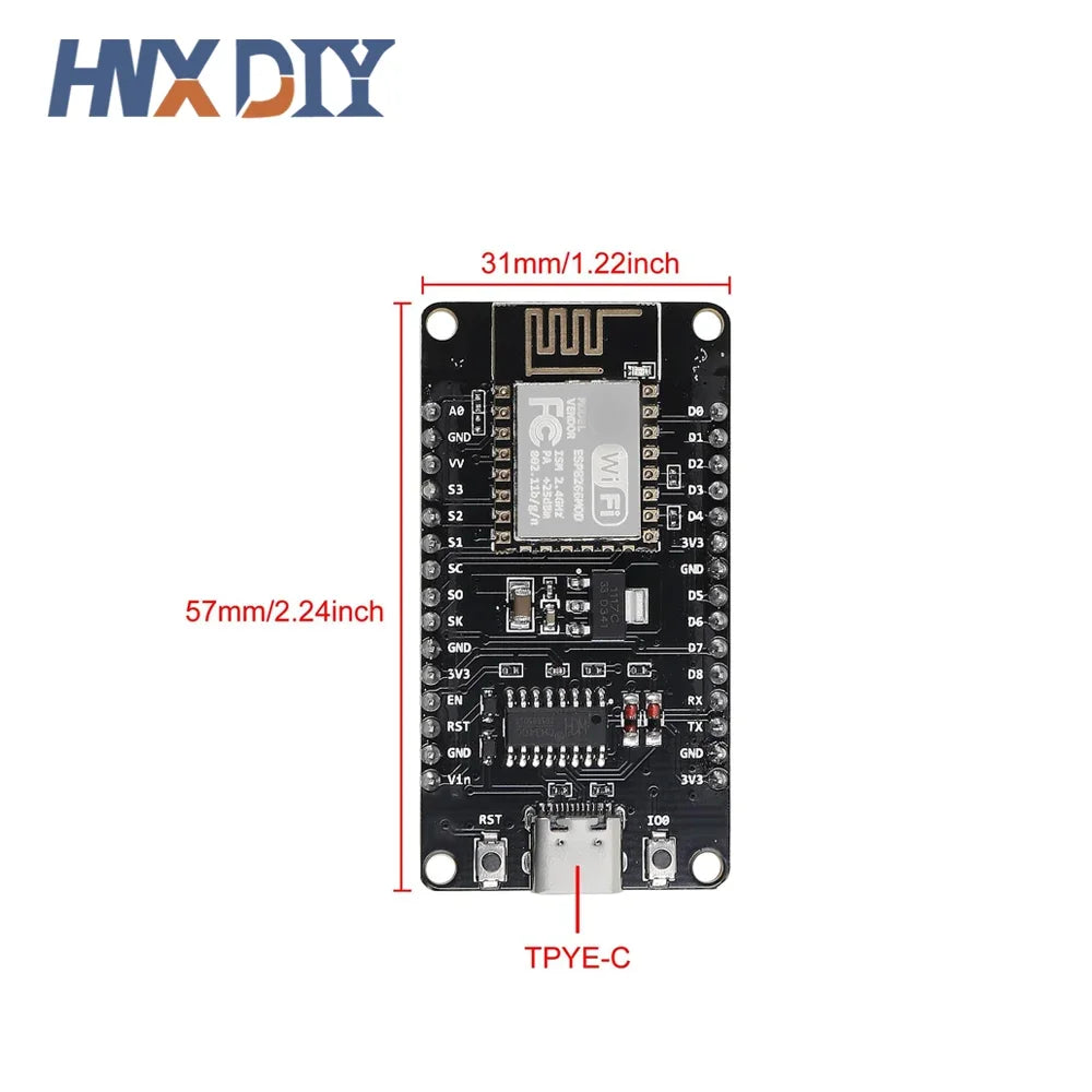 Lote 1-10 Pcs Placa Desarrollo NodeMCU Lua V3 ESP8266 WiFi IoT Interface USB-C CH340