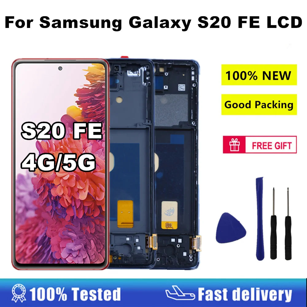 Pantalla Super AMOLED de 6,5 pulgadas para Samsung Galaxy S20 FE 5G montaje de pantalla para Samsung S20 FE SM-G781B/DS SM-G780F/DSM LCD